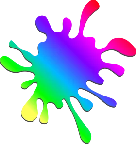Colorful Paint Splash Clipart: Bursting Rainbow Liquid Art Design Element