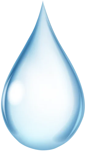 Crystal Clear Water Droplet Clipart: Translucent Liquid Symbol of Purity
