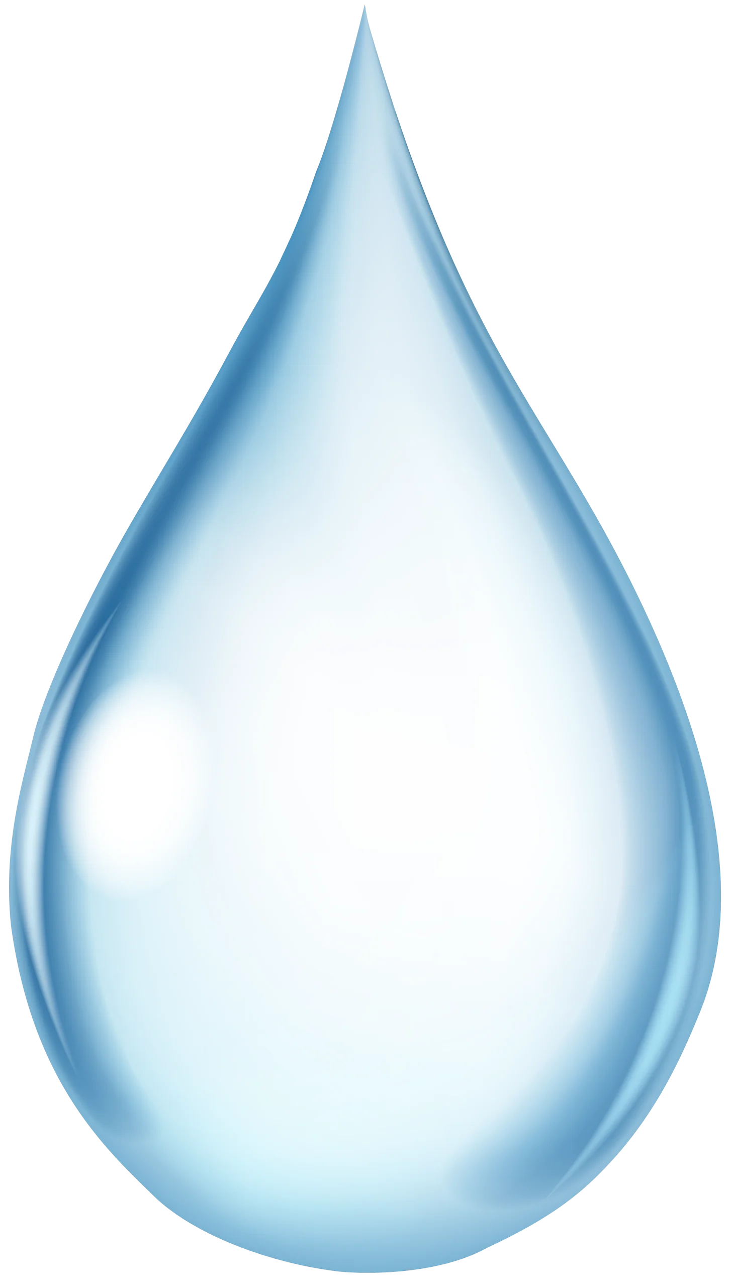 Crystal Clear Water Droplet Clipart: Translucent Liquid Symbol of Purity