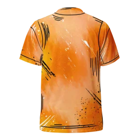 Dynamic Orange Athletic Performance T-Shirt Sportswear Clipart Design
