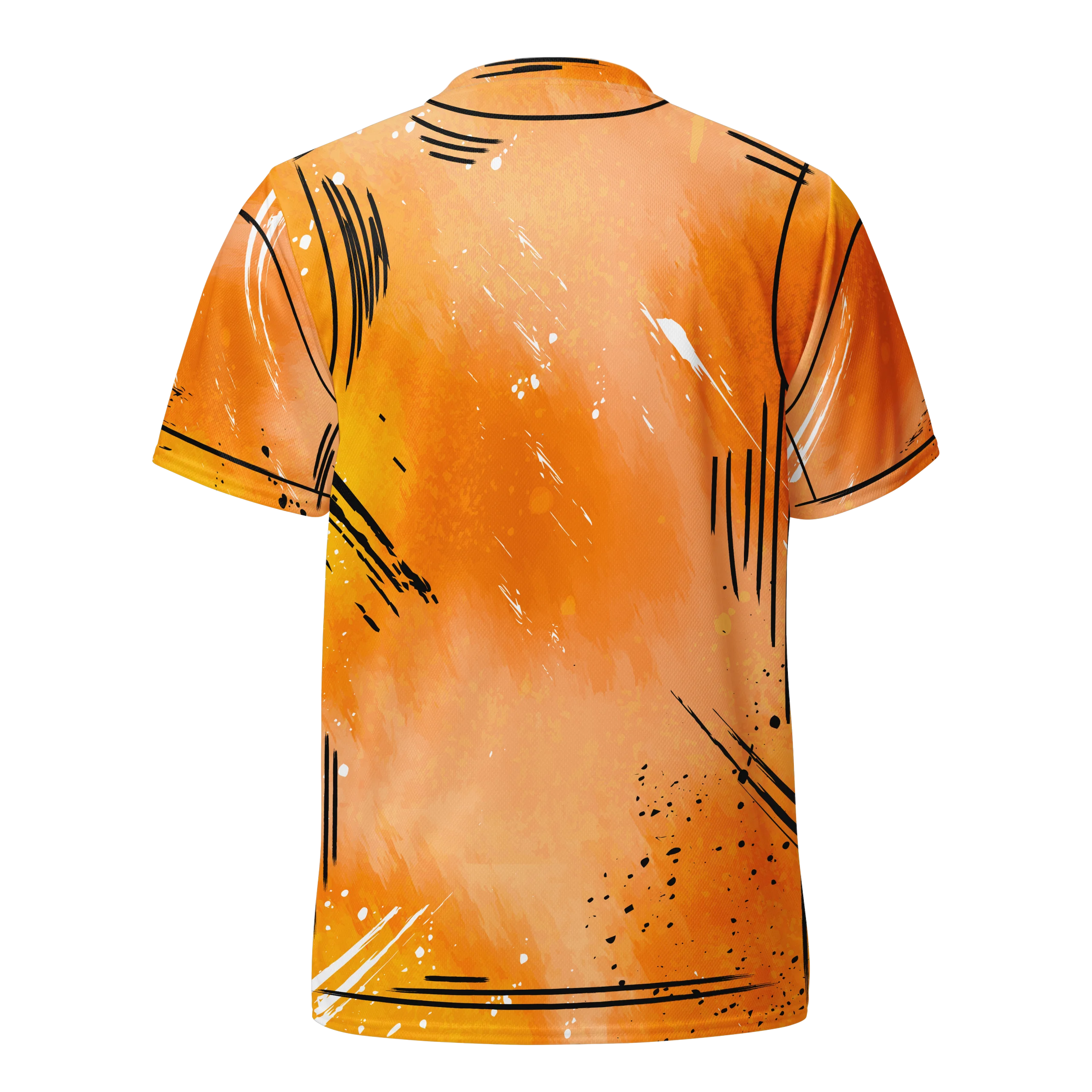 Dynamic Orange Athletic Performance T-Shirt Sportswear Clipart Design