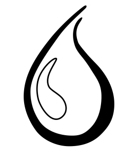 Elegant Monochrome Water Droplet Clipart: Minimalist Design with Fluid Curves