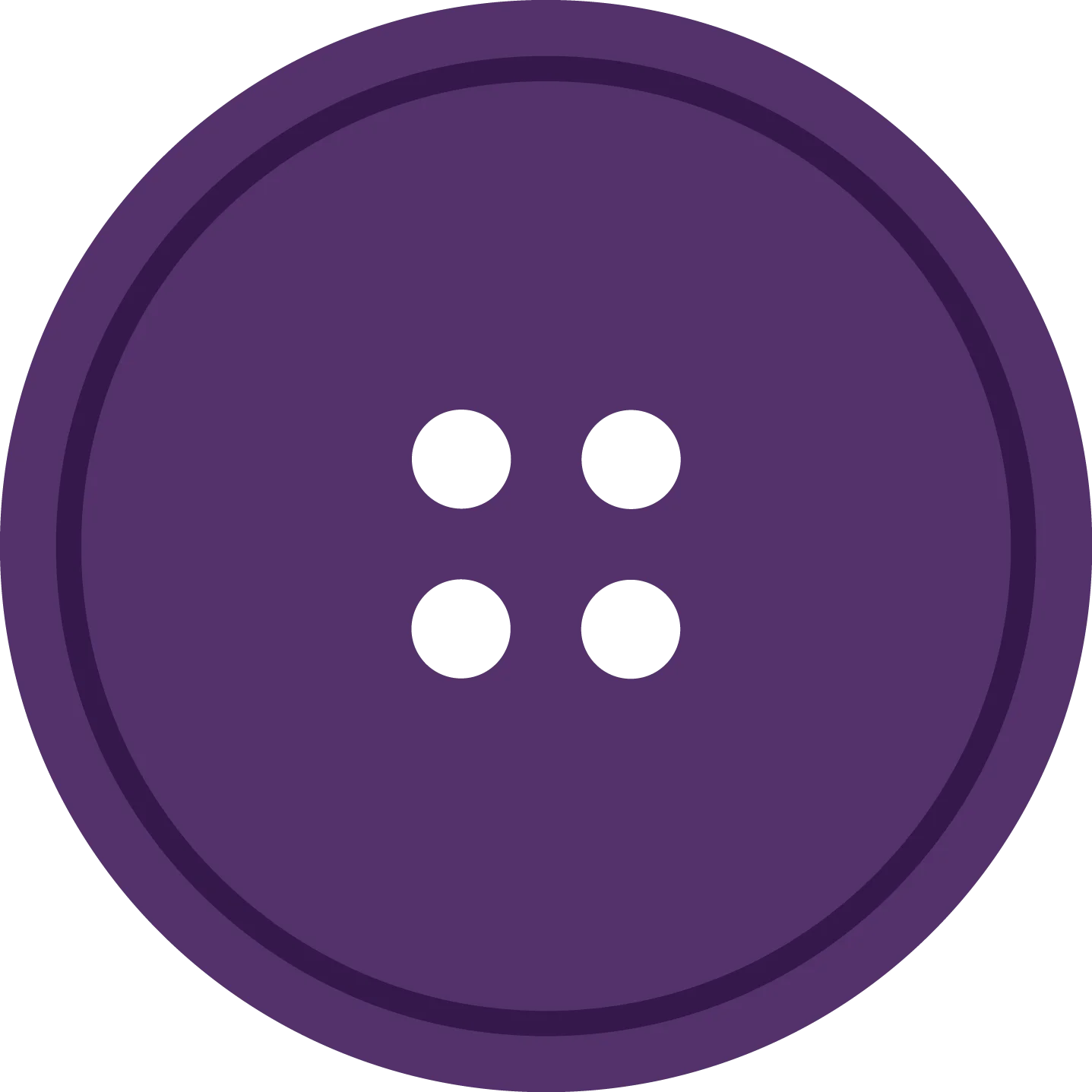 Elegant Purple Circular Sewing Button Clipart with Four Holes