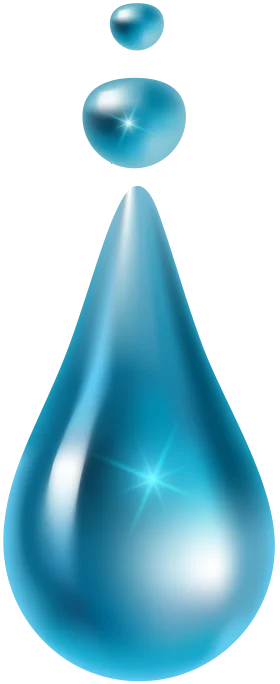 Ethereal Blue Water Drop Cascade Clipart - Pure Liquid Elegance