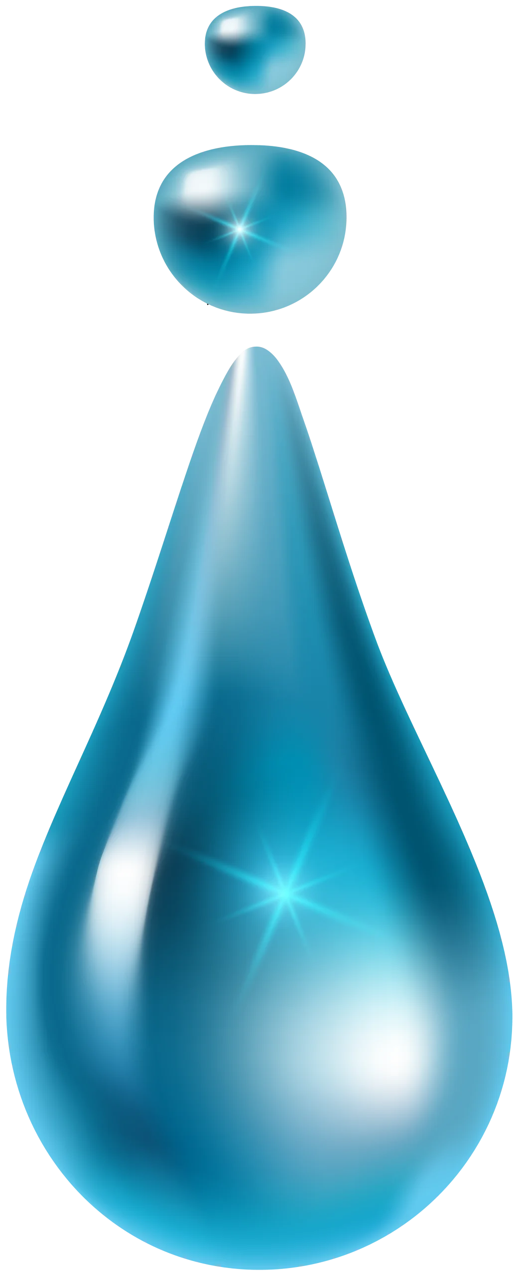 Ethereal Blue Water Drop Cascade Clipart - Pure Liquid Elegance