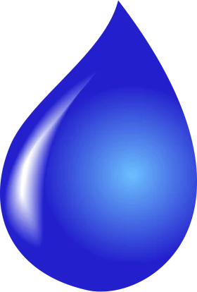 Glossy Azure Water Droplet Clipart: Shimmering Liquid Symbol of Purity