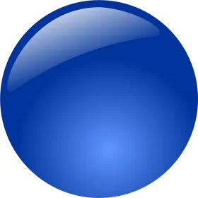 Glossy Sapphire Blue Sphere Clipart - Smooth Reflective Button Design
