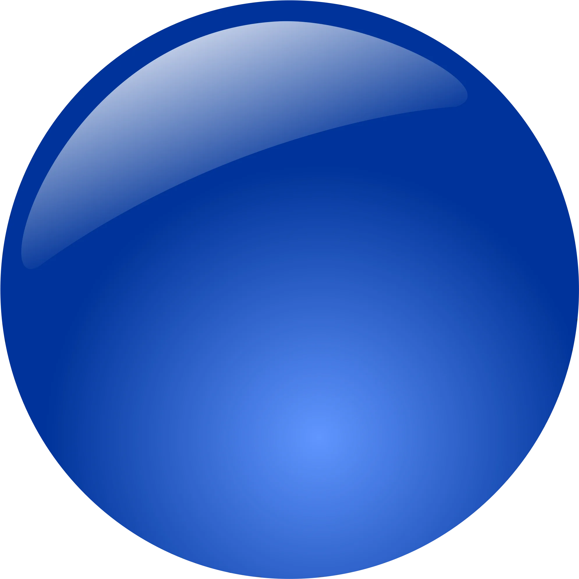 Glossy Sapphire Blue Sphere Clipart - Smooth Reflective Button Design