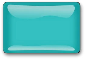 Glossy Turquoise Rectangular Clipart Button with Smooth Rounded Edges