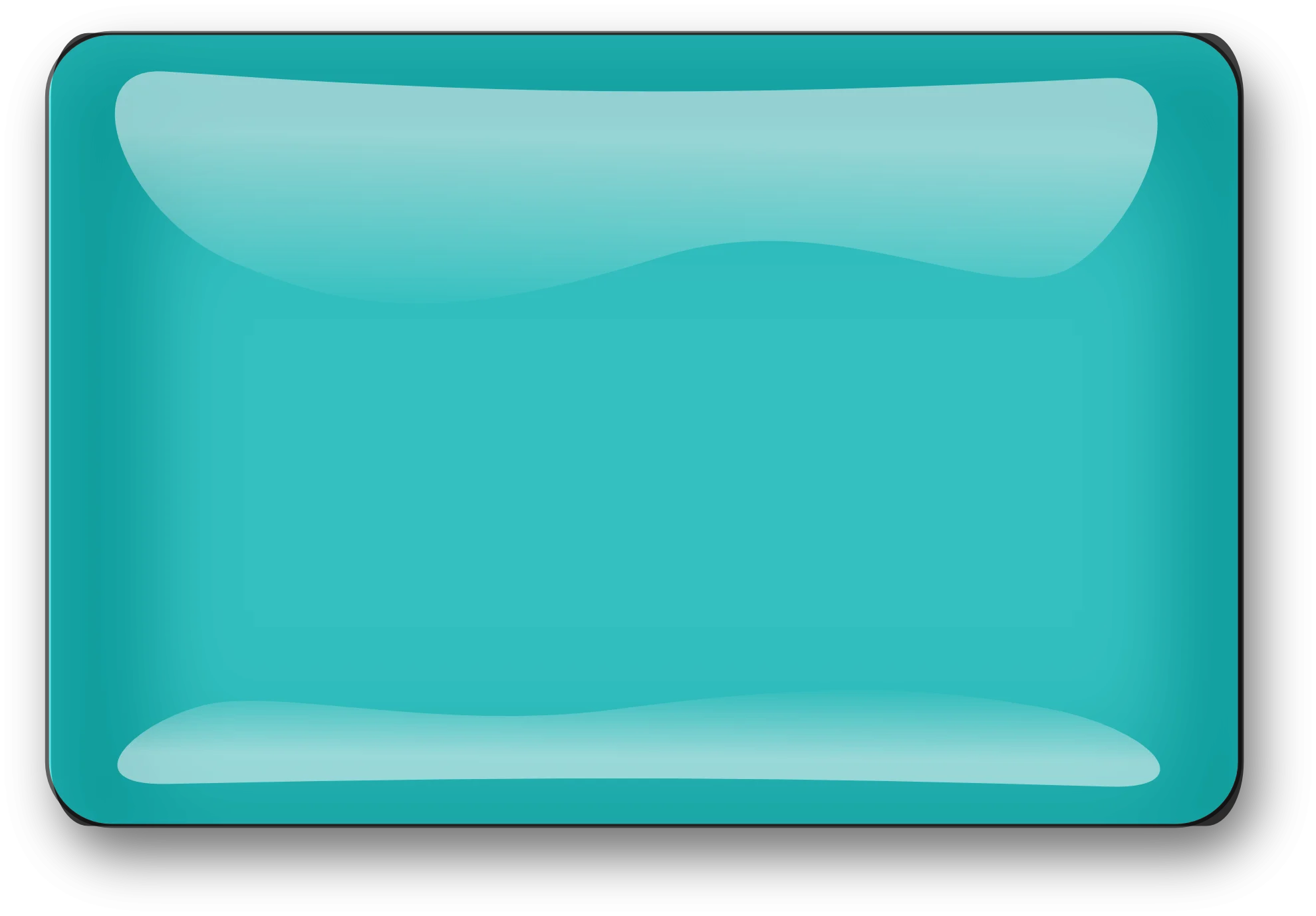 Glossy Turquoise Rectangular Clipart Button with Smooth Rounded Edges