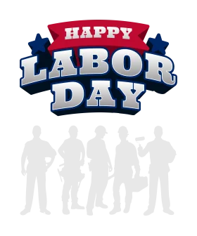 Happy Labor Day Clipart Celebrating Workers with Silhouette Design