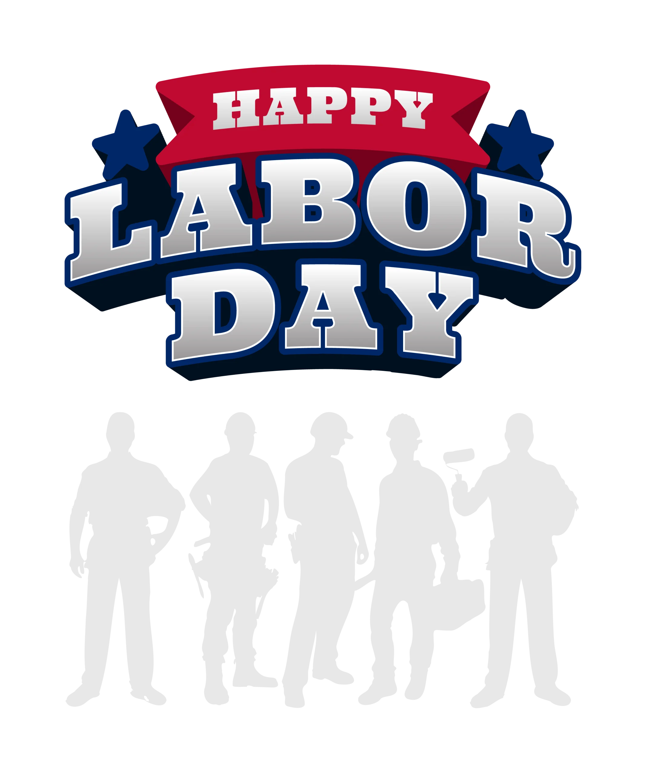Happy Labor Day Clipart Celebrating Workers with Silhouette Design