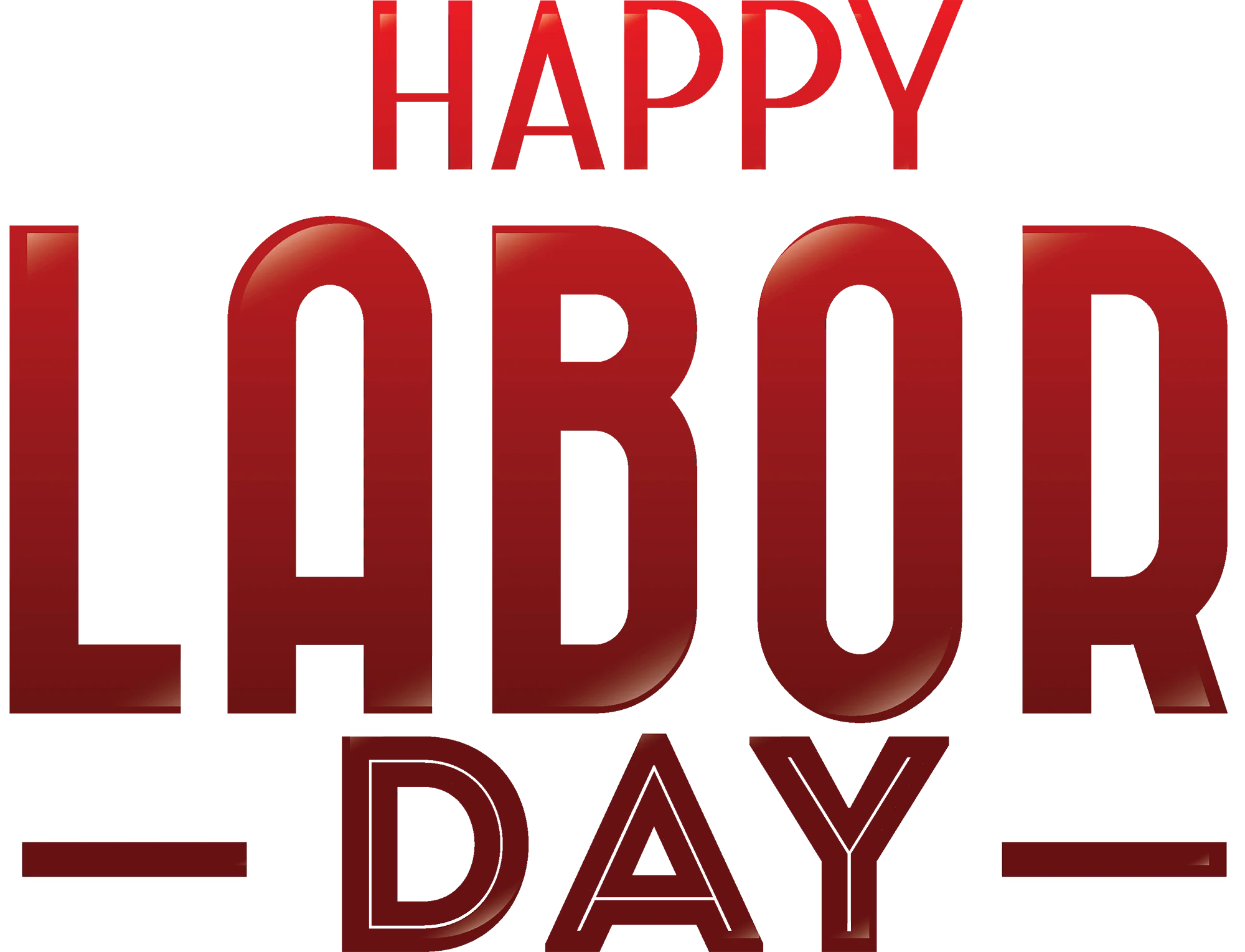 Happy Labor Day Clipart Design with Bold Red Typography Celebrating Workers