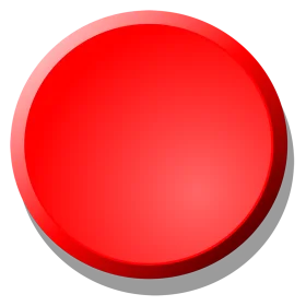 Large Bold Red Circular Button Clipart Design with Glossy Highlight and Shadow