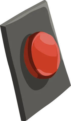 Large Glossy Red Button Clipart Design on Dark Geometric Background