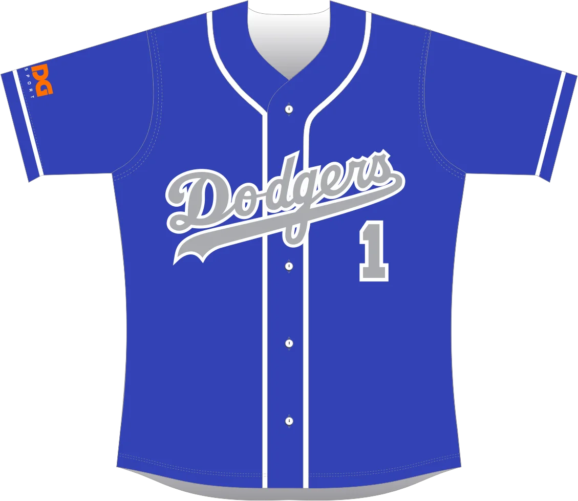Los Angeles Dodgers Baseball Jersey Number 1 Clipart Design Illustration