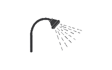 Minimalist Black and White Shower Head Clipart Illustration Design