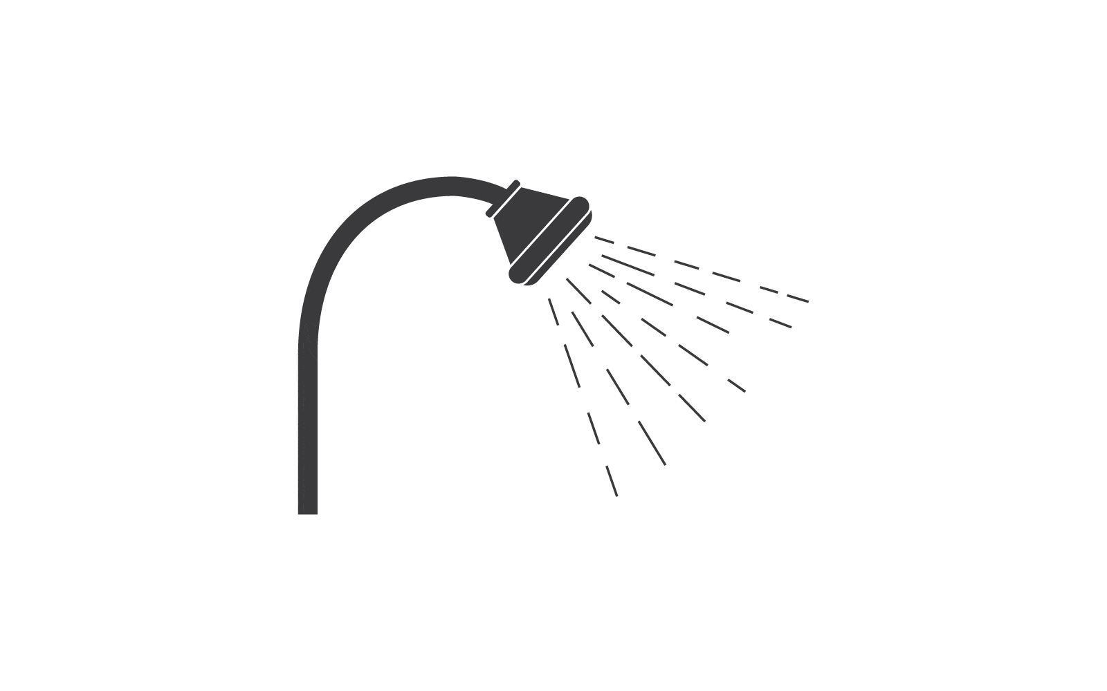 Minimalist Black and White Shower Head Clipart Illustration Design