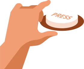 Minimalist Hand Holding Press Button Clipart Illustration Design