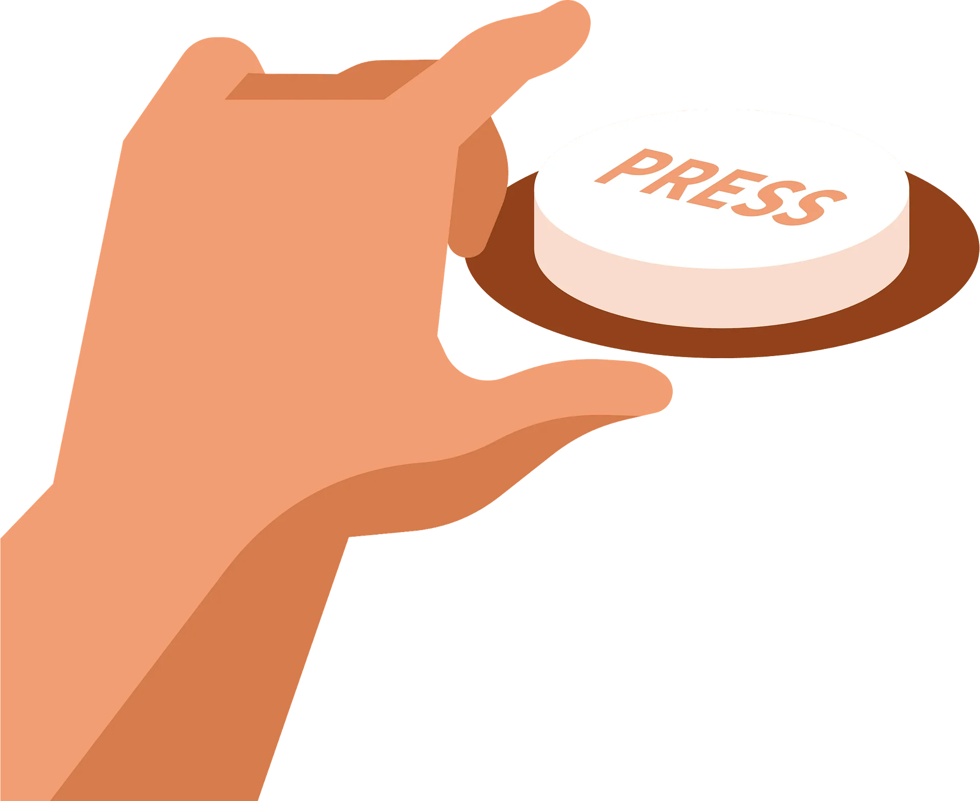 Minimalist Hand Holding Press Button Clipart Illustration Design