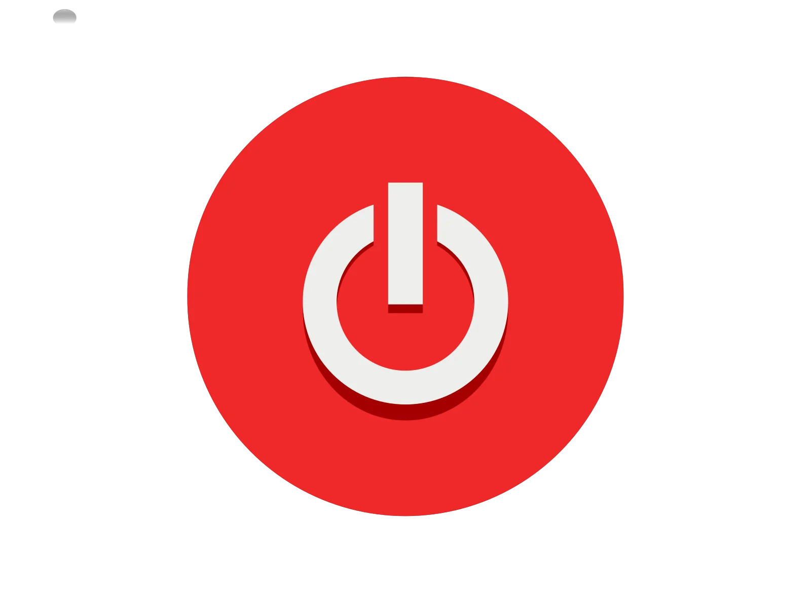 Minimalist Power Symbol Clipart Icon with Bold Crimson Background Design