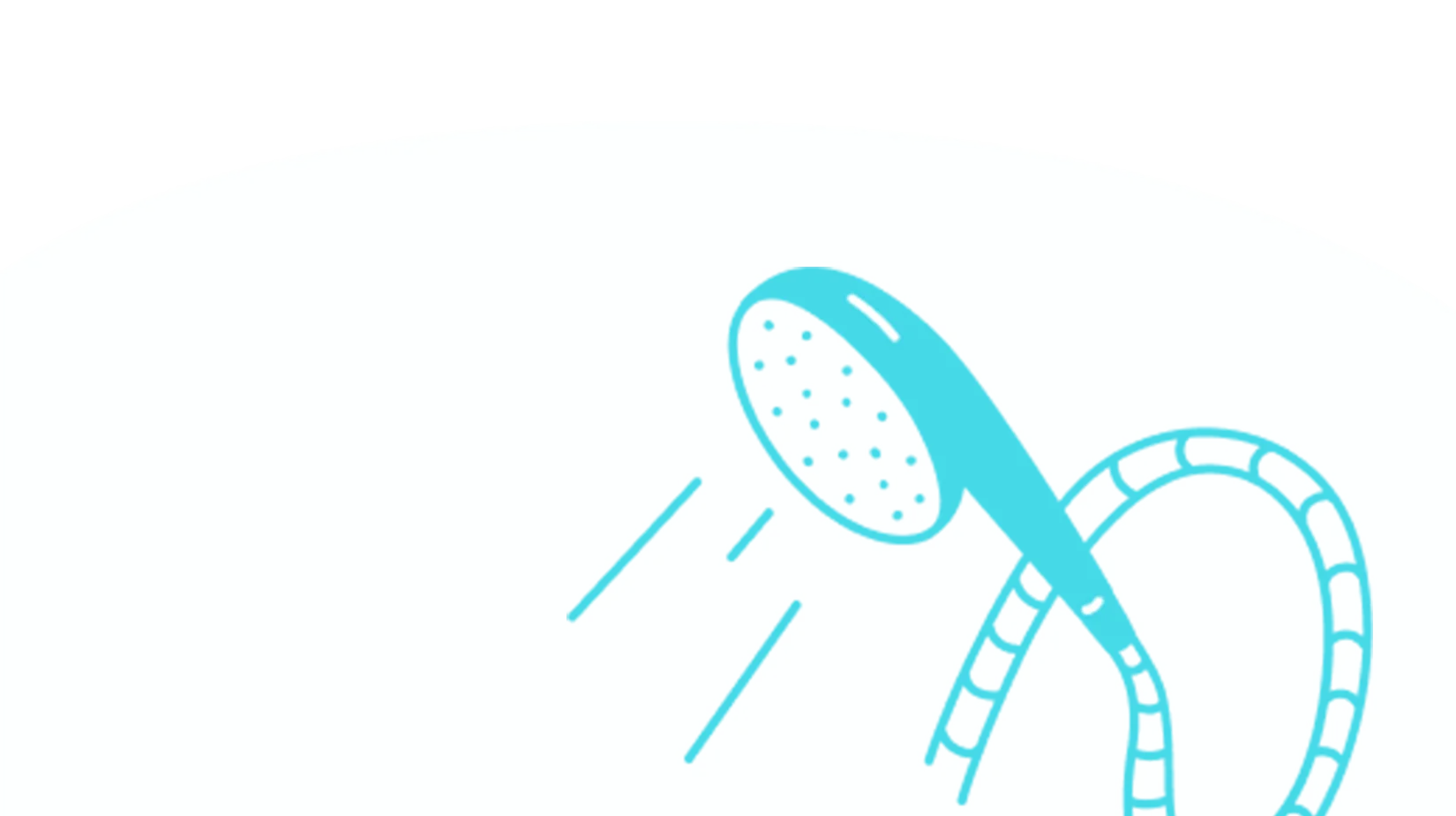 Minimalist Teal and White Bathroom Shower Head Clipart Design Illustration