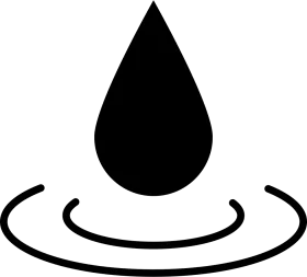 Minimalist Water Droplet Splash Clipart with Elegant Circular Ripple Effect