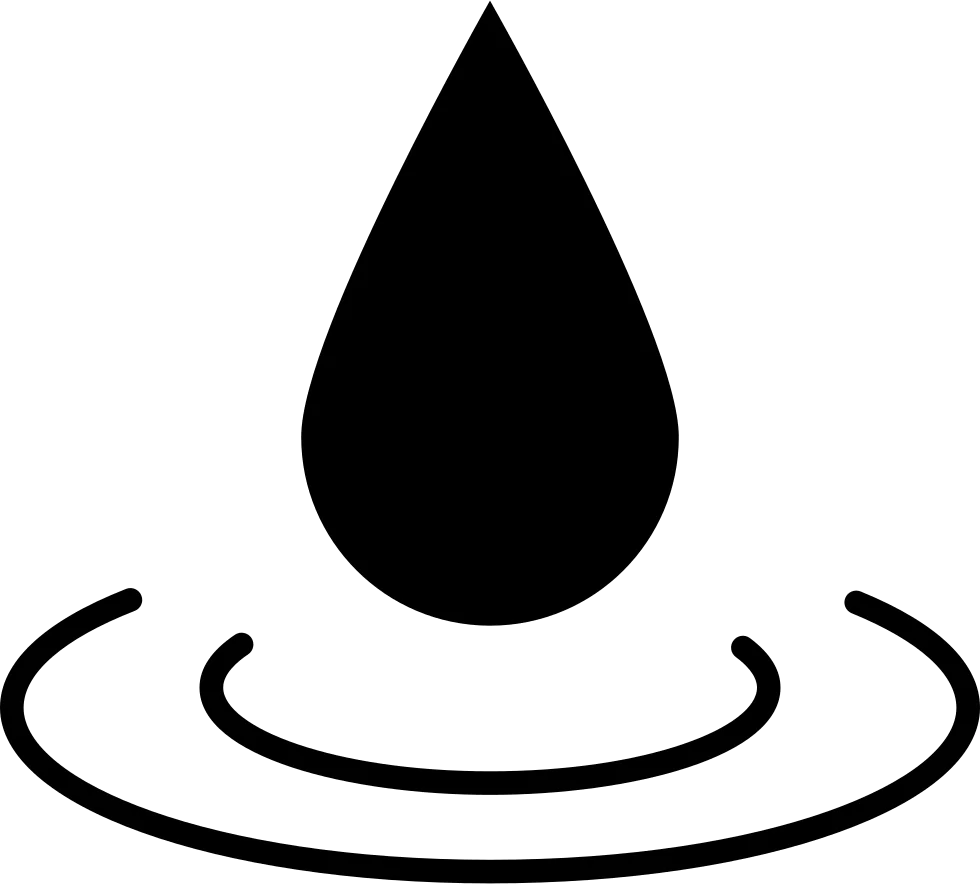 Minimalist Water Droplet Splash Clipart with Elegant Circular Ripple Effect