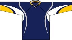 Navy Blue and Yellow Athletic Jersey Hockey Uniform Clipart Design Template