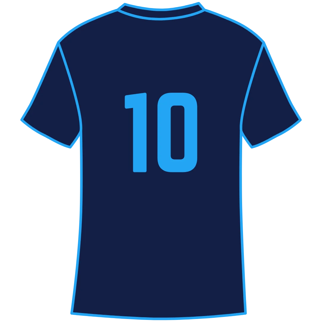 Navy Blue Sports Jersey Clipart with Large Number 10 Design