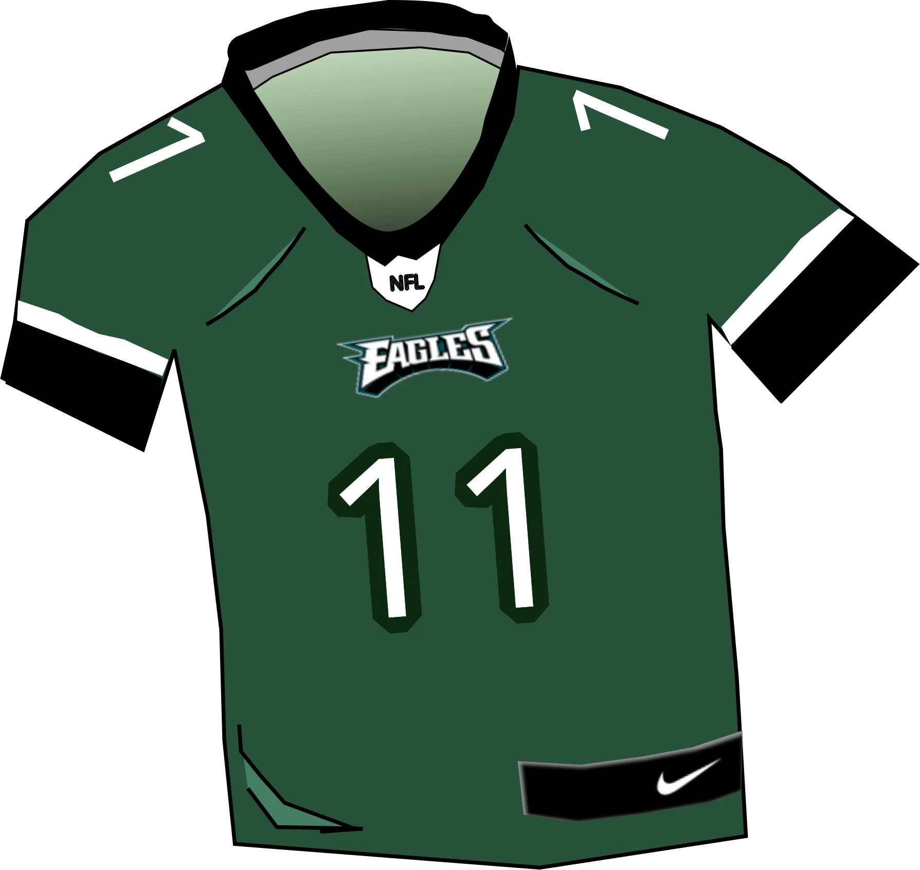 Philadelphia Eagles Football Jersey Number 11 Clipart Vector Illustration Design