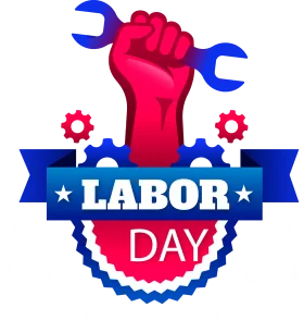 Powerful Labor Day Celebration Clipart Honoring Workers and Industrial Strength