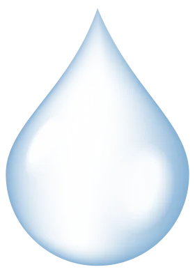 Pristine Water Droplet Clipart: Pure and Translucent Digital Illustration