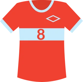 Red and Light Blue Soccer Jersey Clipart Design with Number 8