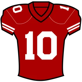 Red Football Jersey Clipart with Number 10 Athletic Sportswear Design