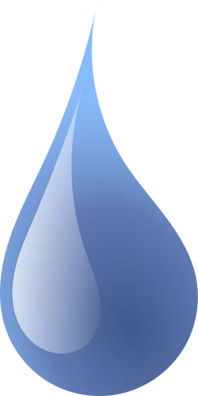 Serene Blue Water Droplet Clipart Illustration with Soft Gradient Shading