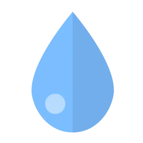 Serene Blue Water Droplet Clipart: Minimalist Design with Soft Circular Highlight