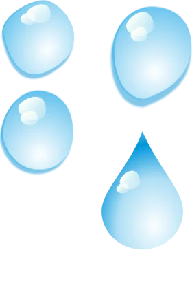 Serene Blue Water Droplets Clipart: Translucent Aqua Liquid Illustrations