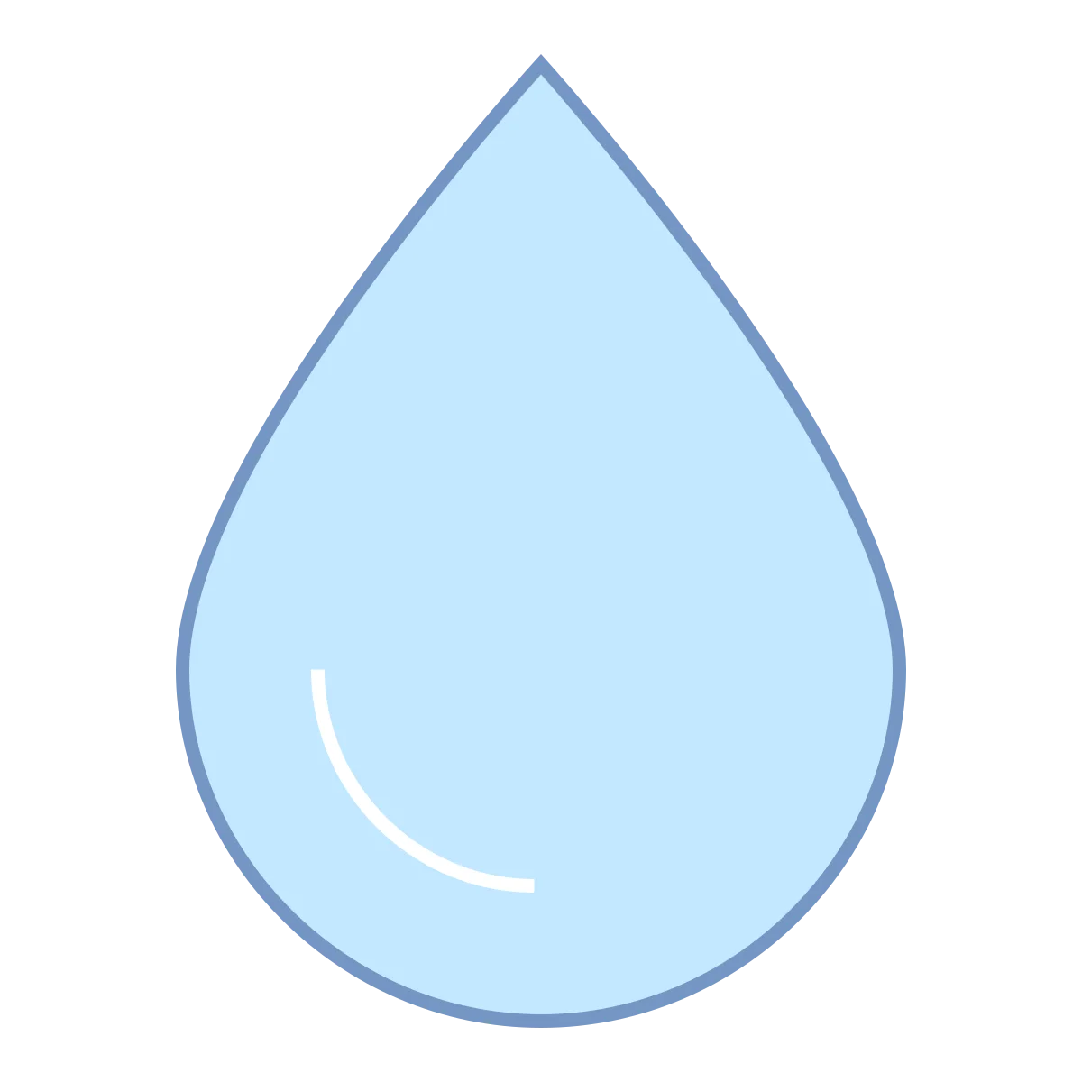 Serene Light Blue Water Droplet Clipart Illustration with Soft Highlights