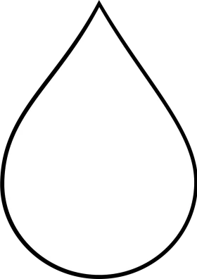 Simple Minimalist Water Drop Clipart - Clean Teardrop Shape Design