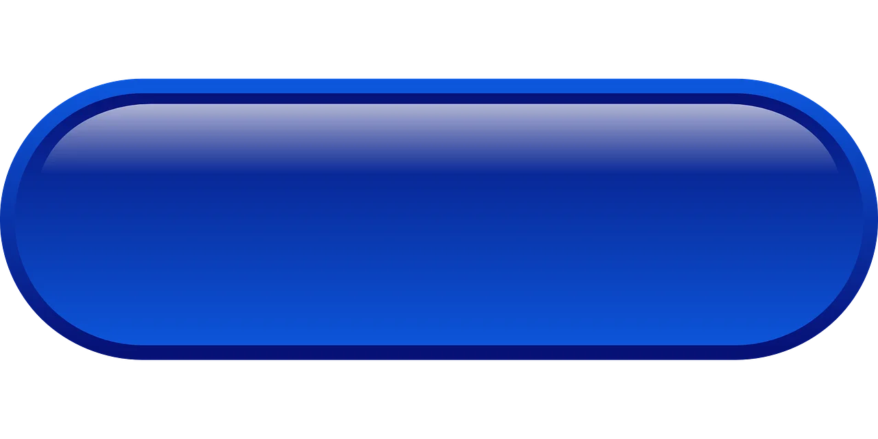 Sleek Rounded Blue Button Clipart Design with Glossy Surface Texture