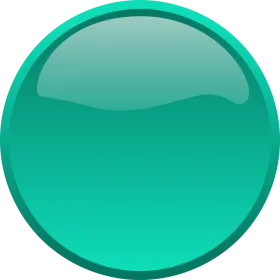 Sleek Turquoise Round Glossy Button Clipart Design Element for Digital Interface