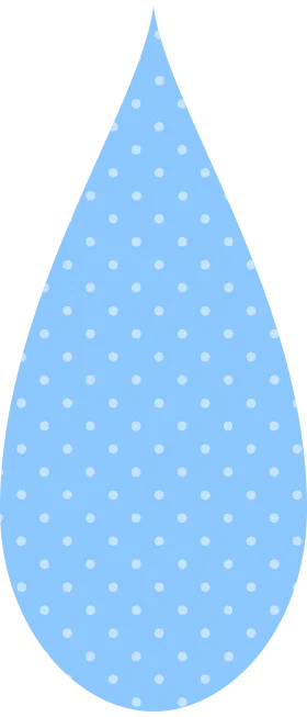 Soft Blue Polka Dot Water Droplet Clipart with Delicate White Spots