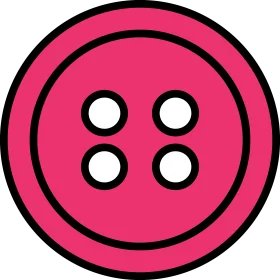 Stylish Round Pink Sewing Button Clipart with Four Symmetrical Holes