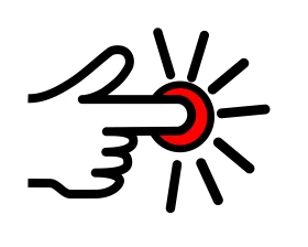 Stylized Pointing Finger Clipart with Radiant Circular Accent Design