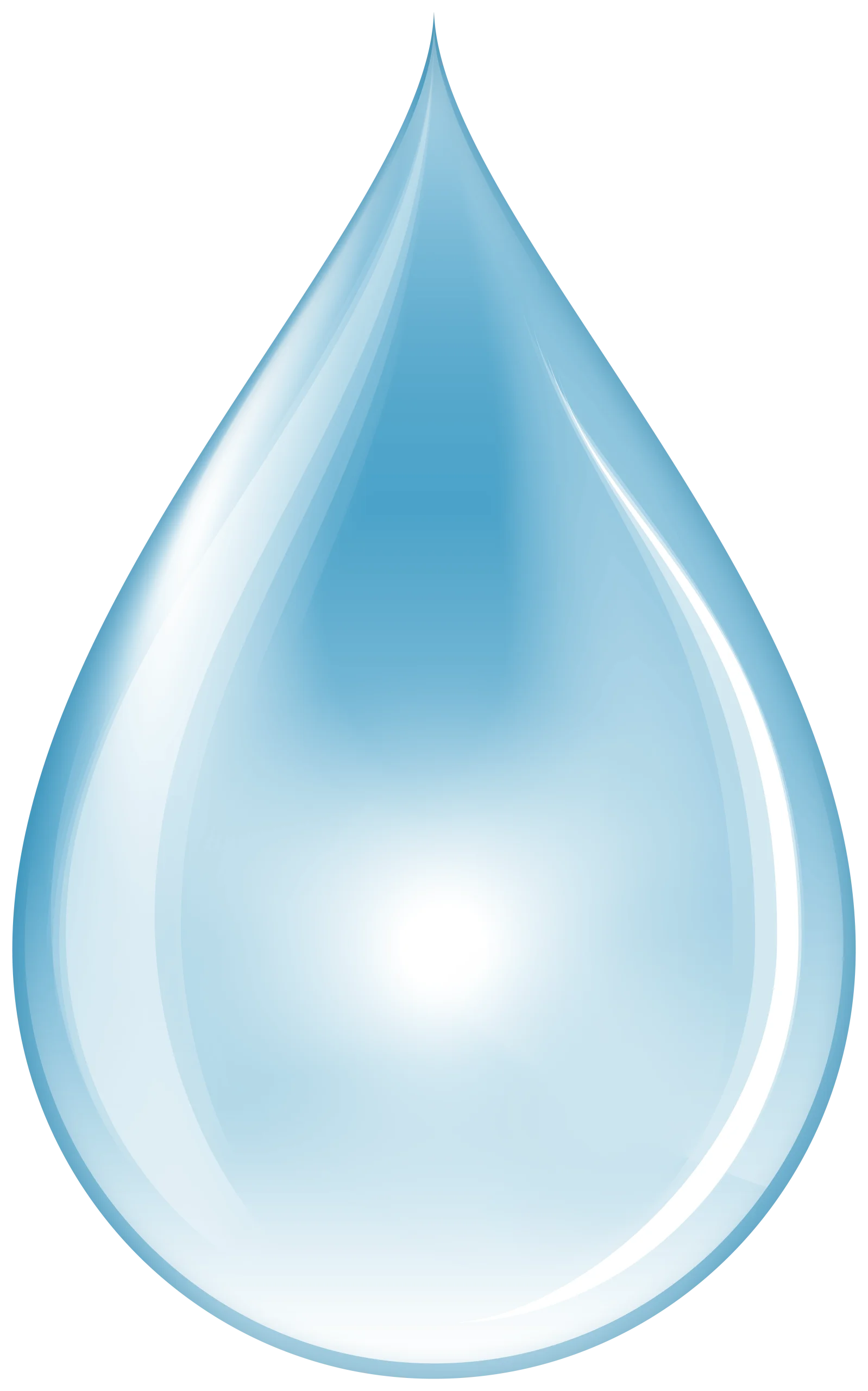 Translucent Blue Water Droplet Clipart: Pure and Crystal-Clear Liquid Essence