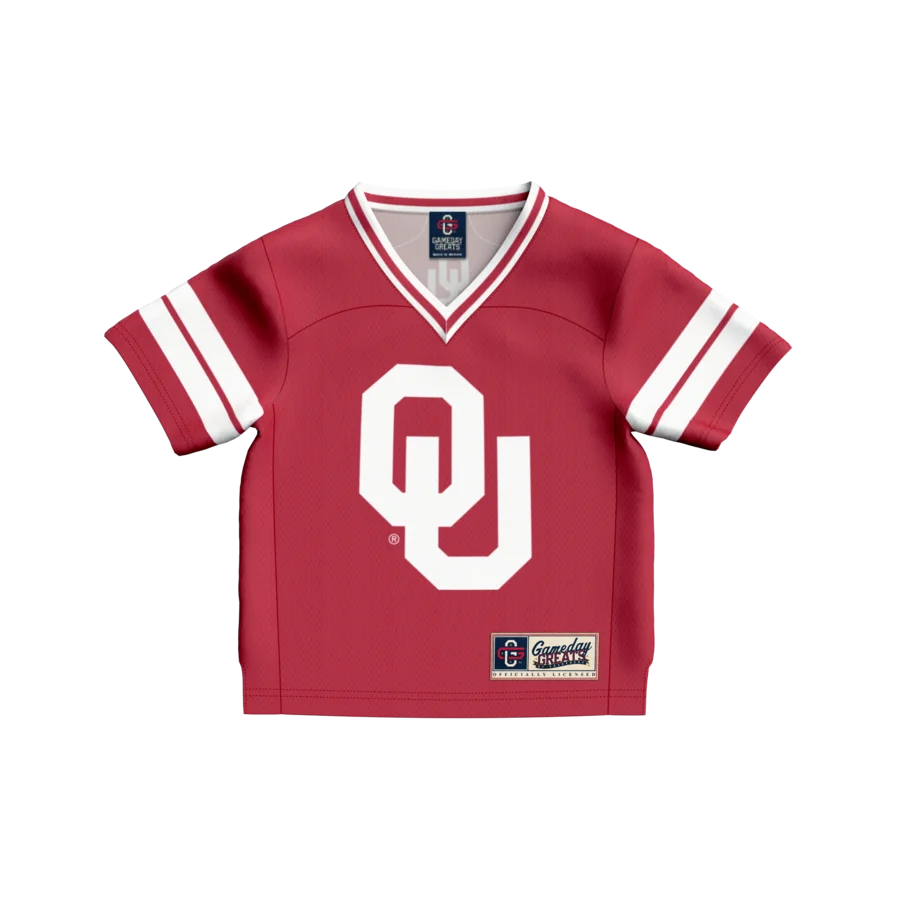 University of Oklahoma Sooners Crimson Football Jersey Clipart Design
