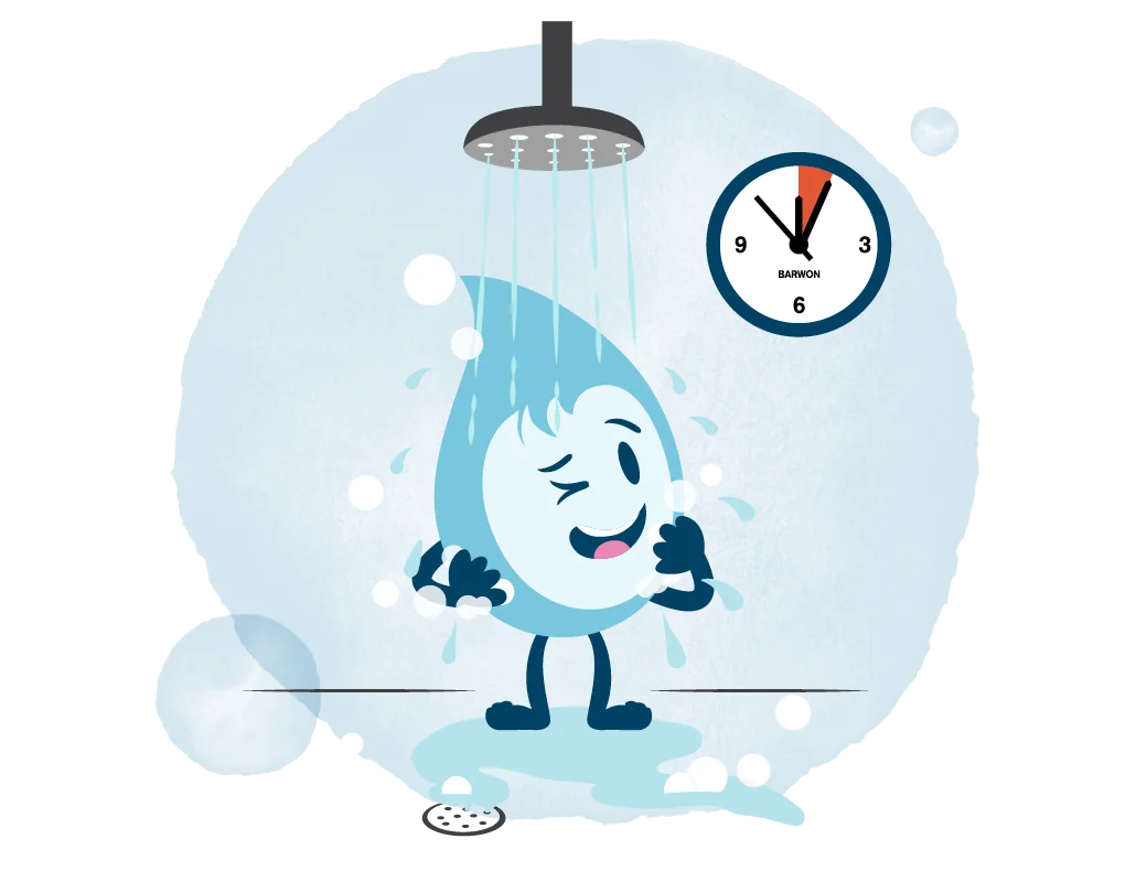 Whimsical Water Droplet Character Enjoying a Refreshing Shower Clipart Adventure