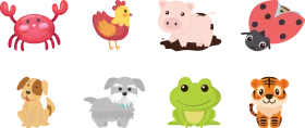 Adorable Animal Kingdom: A Charming Collection of Playful Cartoon Clipart