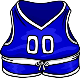 Blue Sports Jersey Clipart with Bold Zero Number Design